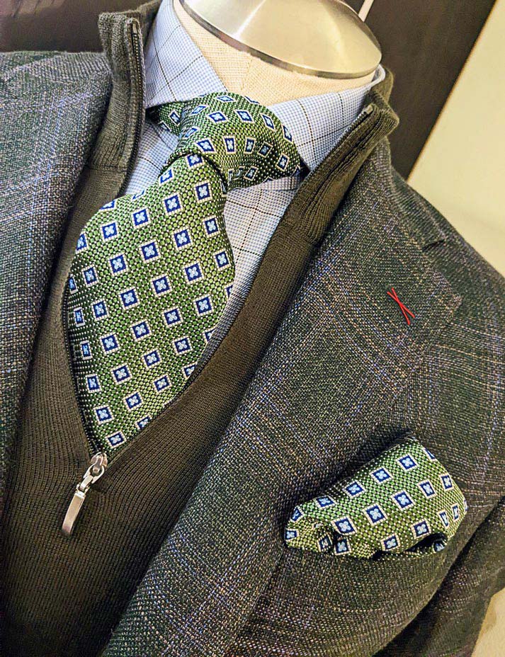 mens-suit-with-green-tones-plaid-and-pullover-casual-look