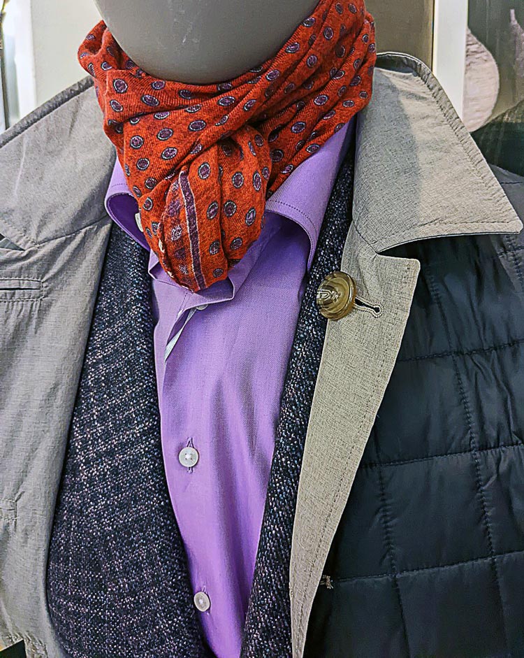 outerwear for men with scarf fall fashion